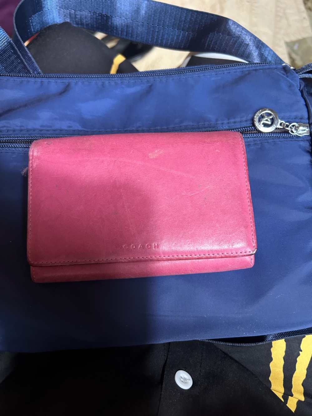 Coach Pink Leather Fold Wallet